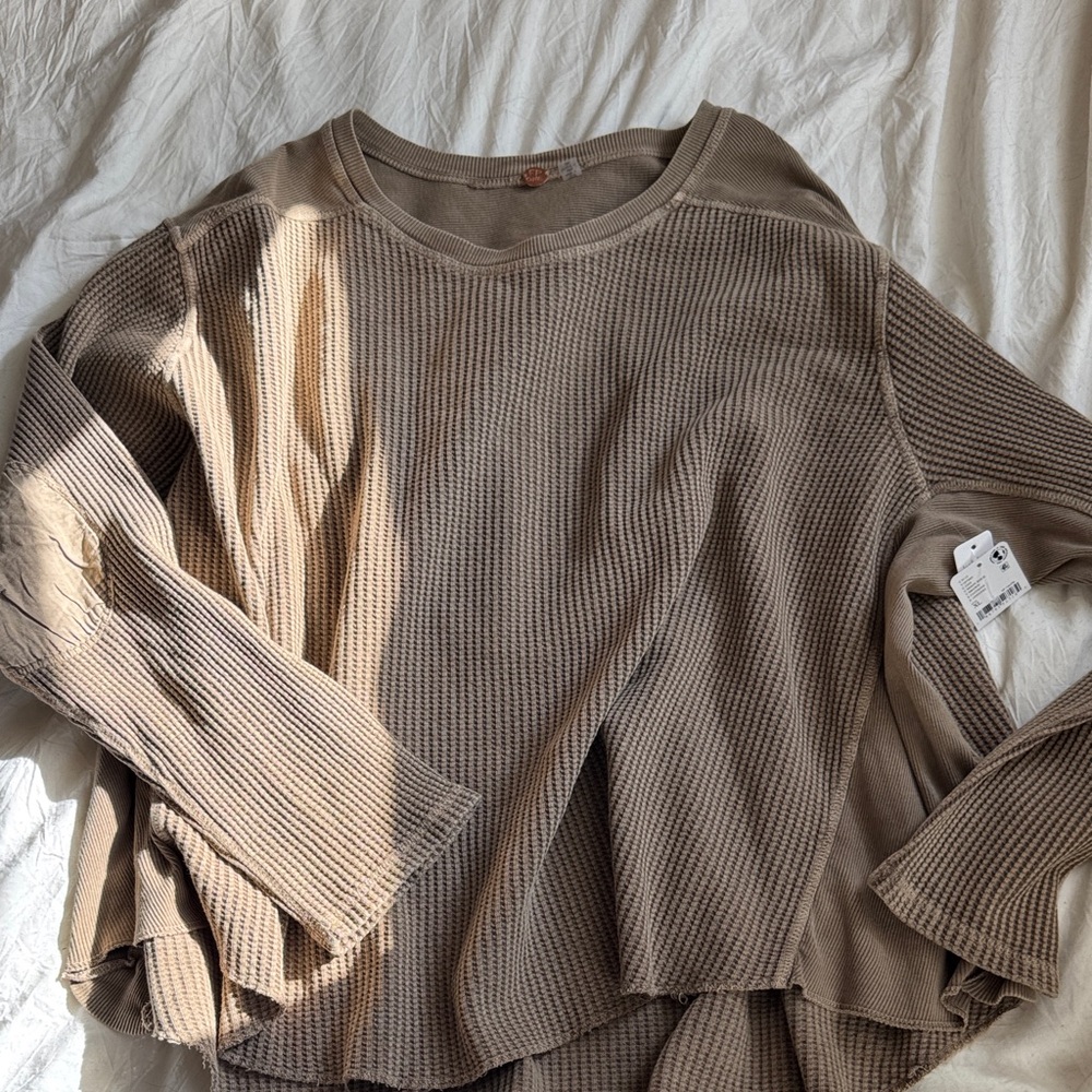 Free People Waffle Knit Top
